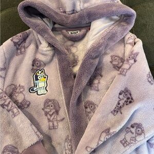 Bluey Purple Hooded Plush Robe